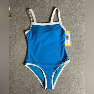 Hurley Blue and White Women’s Swim One Piece Summer Vacation Coastal Beach